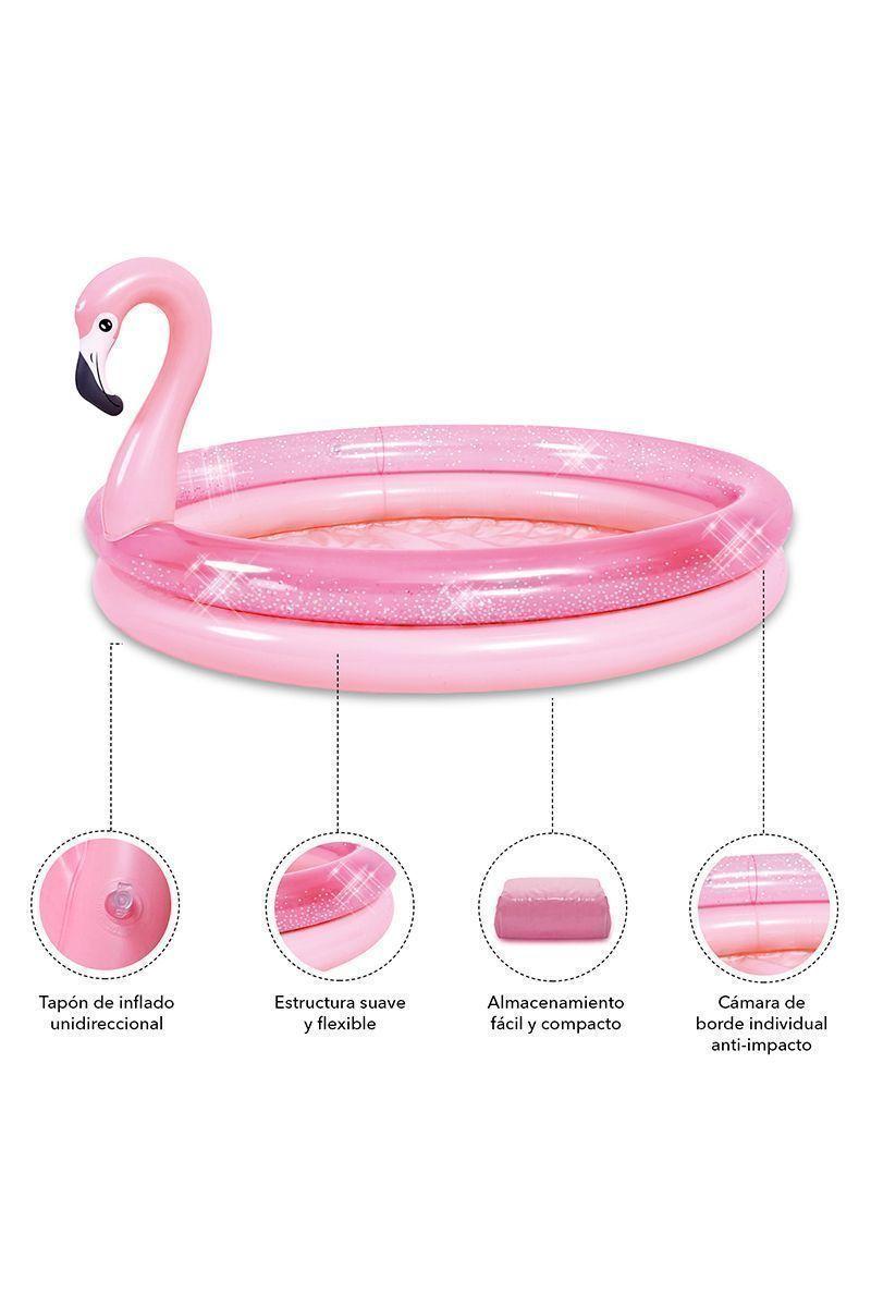 Piscina Inflable Flamenco 65Lts 50cmx99cm Rosado-3