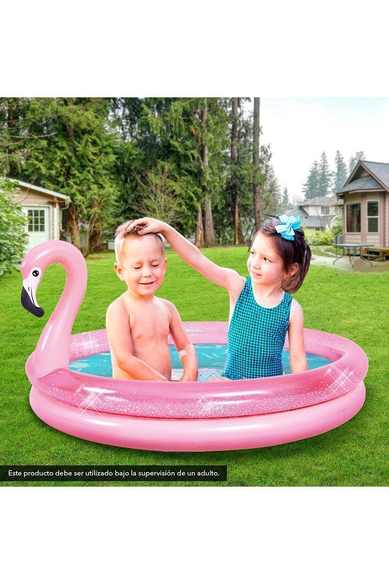Piscina Inflable Flamenco 65Lts 50cmx99cm Rosado-5