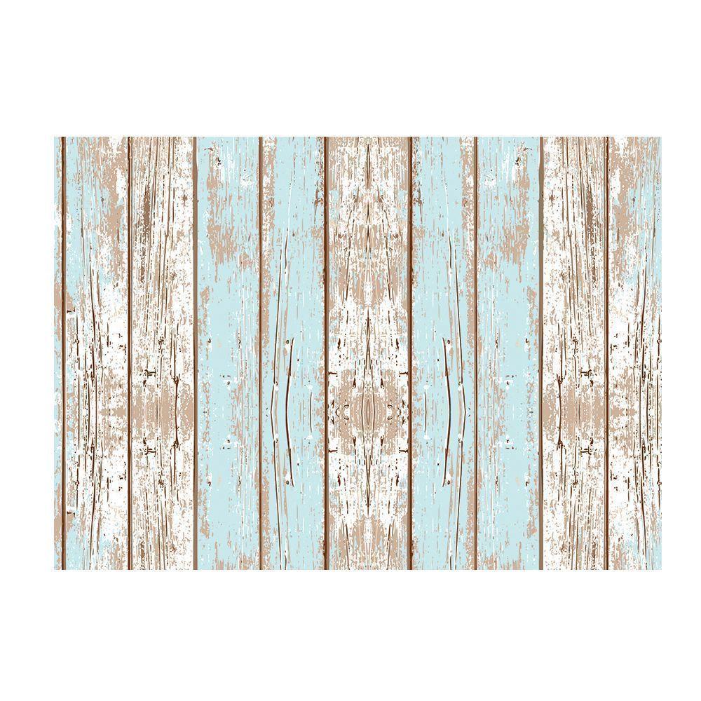 Alfombra Decorativa Baño Cocina Madera Vintage Azul 50X70Cm-0