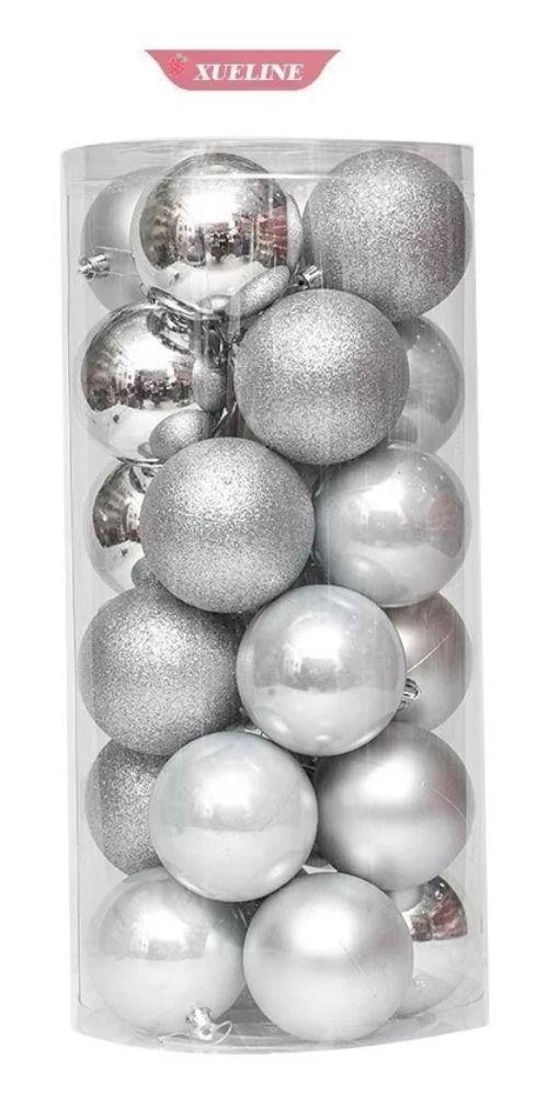 8 Esferas Navideñas Bambalinas Esferas Navidad Decorar 8 Cm-0