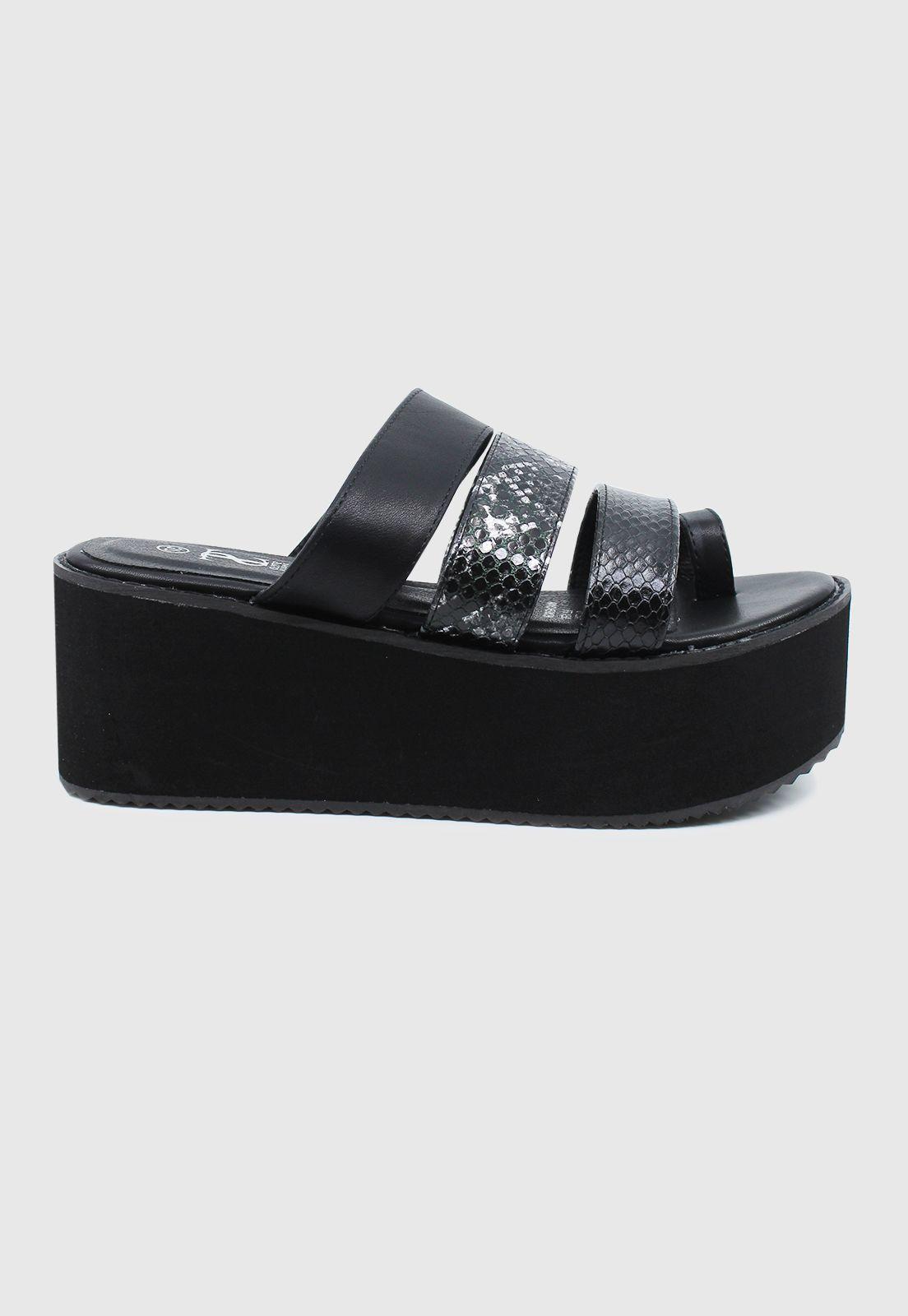 Sandalia Shaft negra Stylo Shoes-0