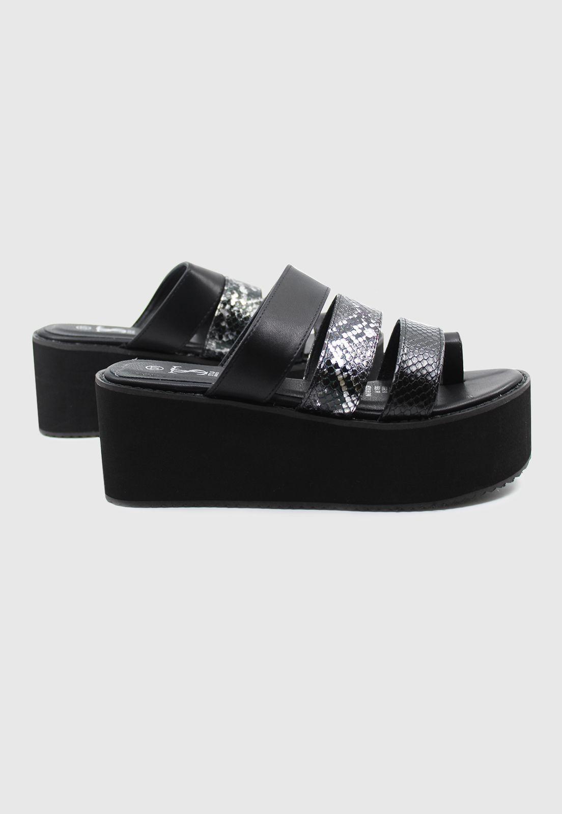 Sandalia Shaft negra Stylo Shoes-1