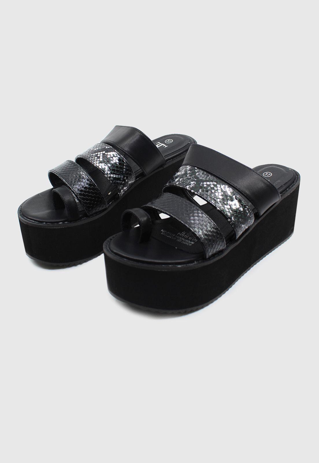 Sandalia Shaft negra Stylo Shoes-2