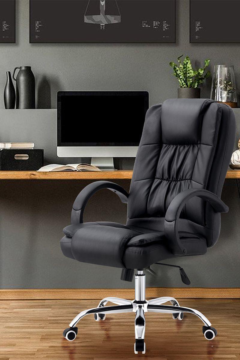 Silla de Oficina Ejecutiva Respaldo Acolchado Negro-5