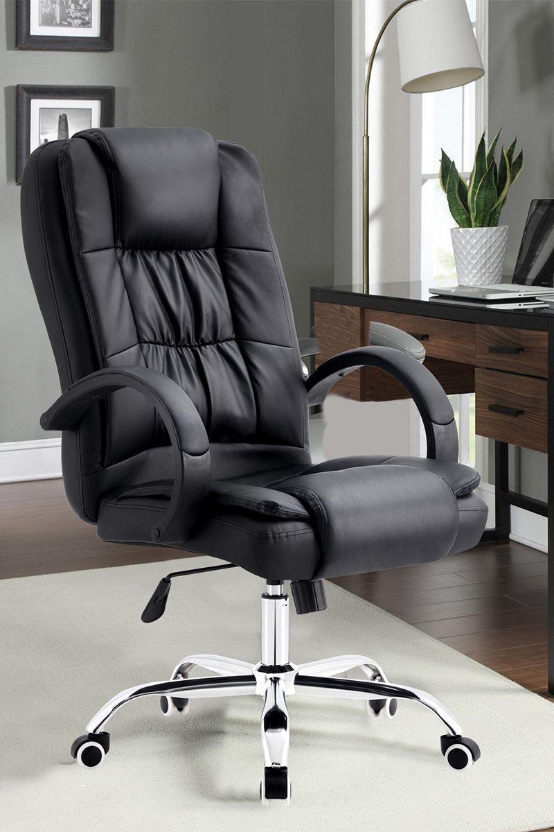 Silla de Oficina Ejecutiva Respaldo Acolchado Negro-1