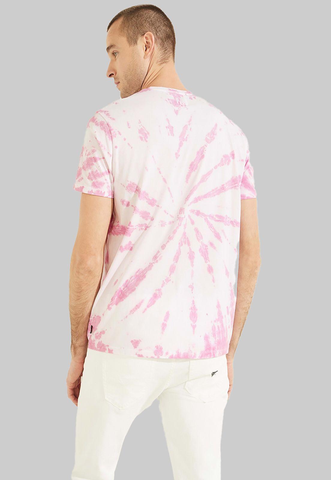 Polera Ss Twist Tie Dye Crew F0E1 Rosado Guess-3