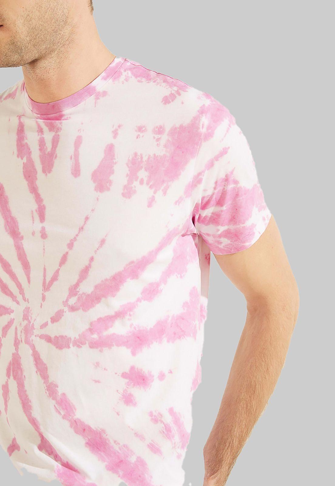 Polera Ss Twist Tie Dye Crew F0E1 Rosado Guess-2