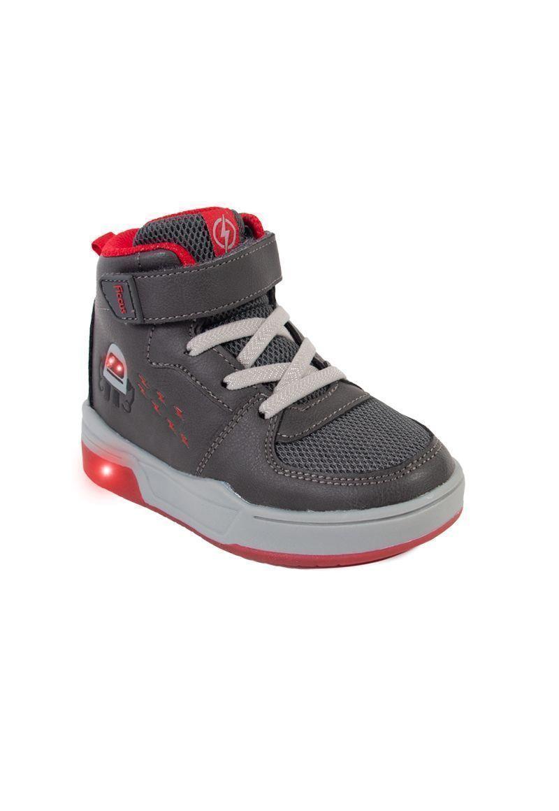 Zapatila Led Caña Velcro A Correr Niño Ficcus-1