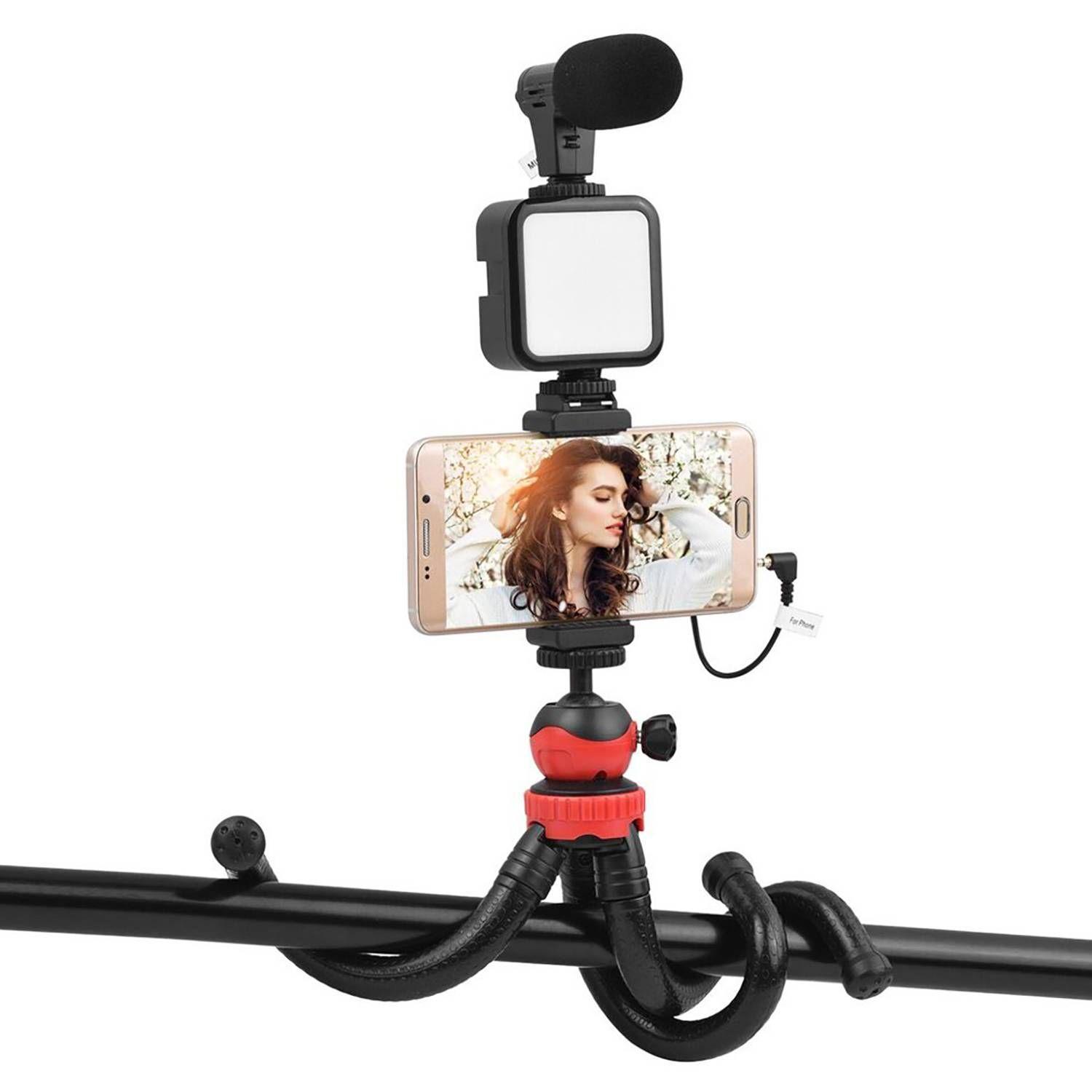 Kit Vlogging Trípode Micrófono 5 En 1-1