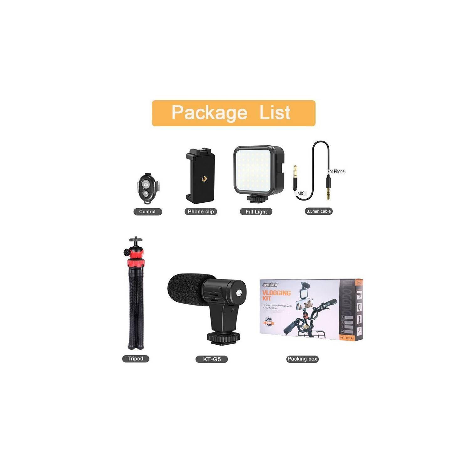Kit Vlogging Trípode Micrófono 5 En 1-2