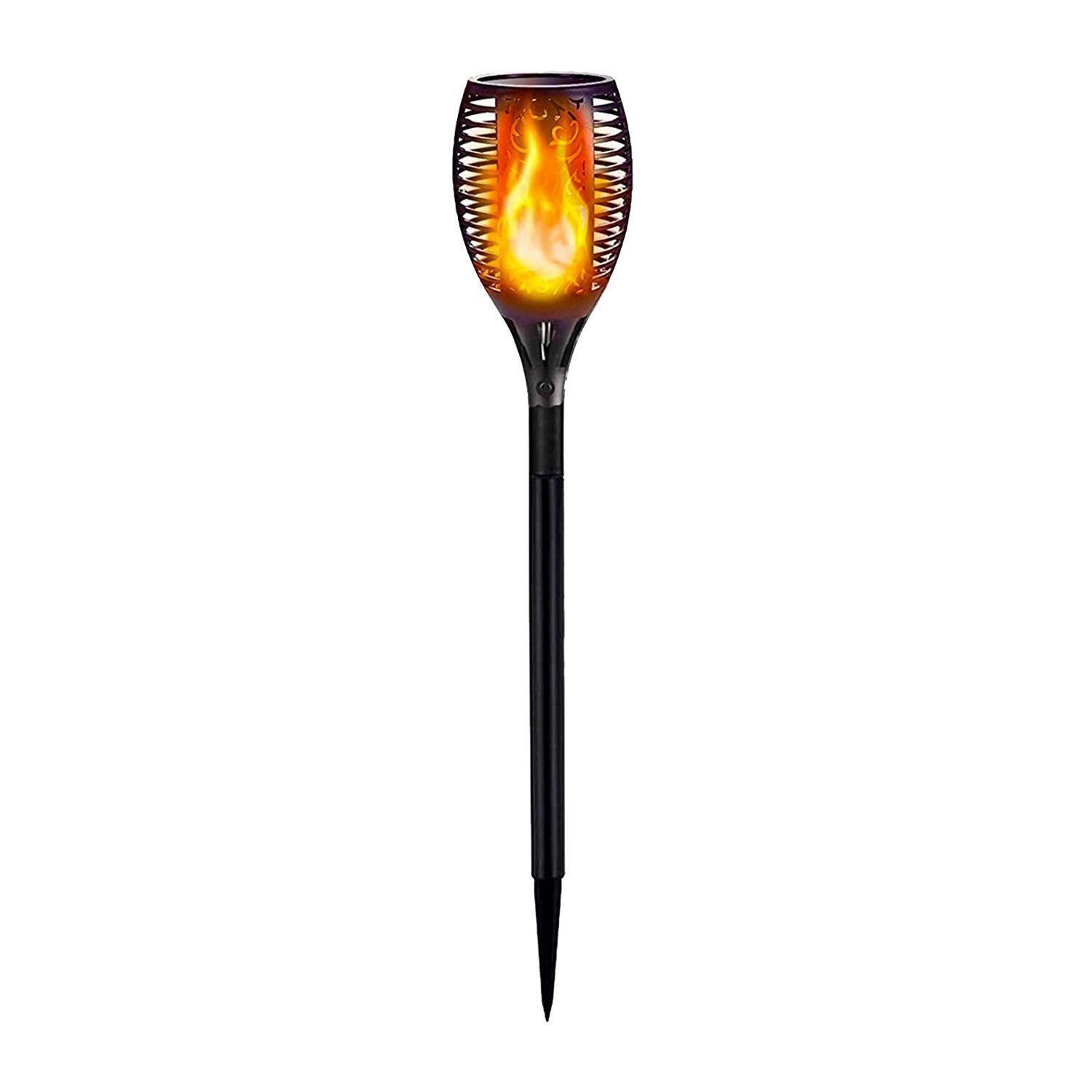 Pack 5 Antorchas LED Estaca Efecto Llama Para Exterior con Carga Solar-2