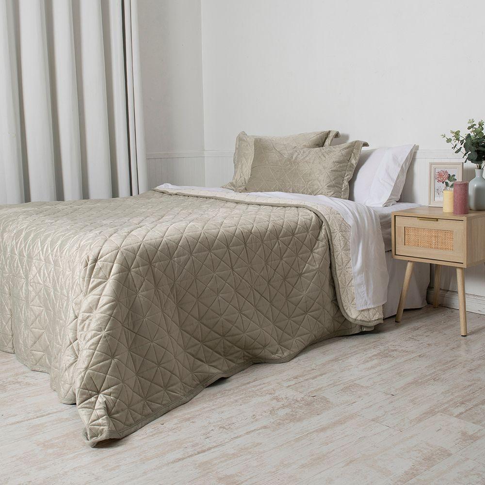 Quilt Velvet Sherpa King Beig-2