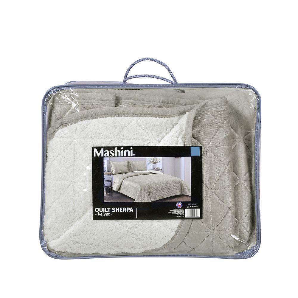 Quilt Velvet Sherpa King Beig-5