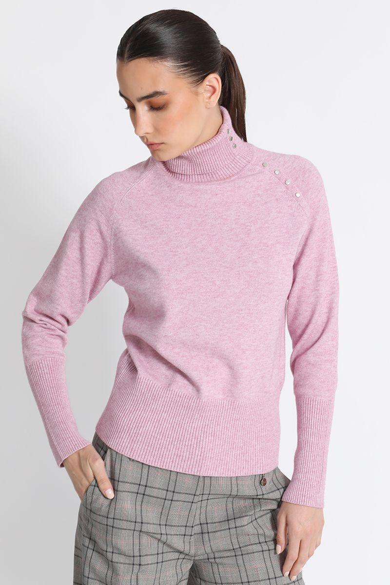 Jersey Tejido Cuello Alto  Rosa Liola-1