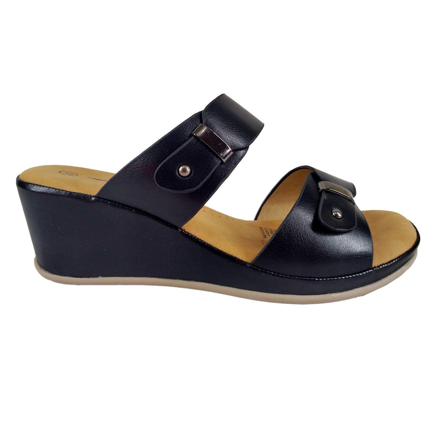 Sandalias Con Plataforma De Mujer 523-3 Negro-0