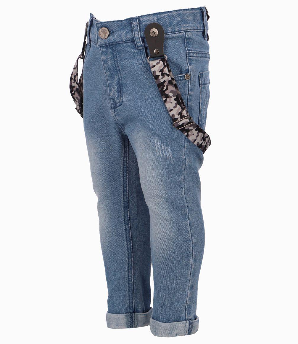 Jeans Con Suspensores Bebé Niño Denim Celeste Black and Blue-1