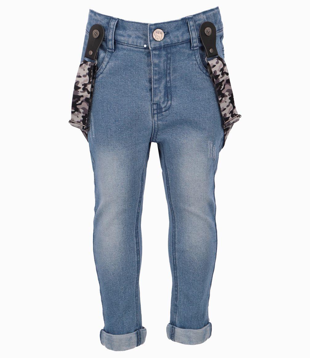 Jeans Con Suspensores Bebé Niño Denim Celeste Black and Blue-0