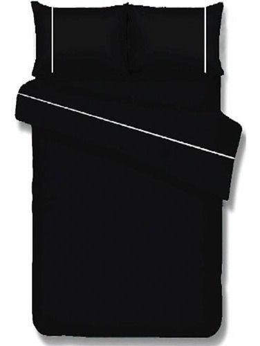 Sábana 2 Plazas Lisa Negra Microfibra-0