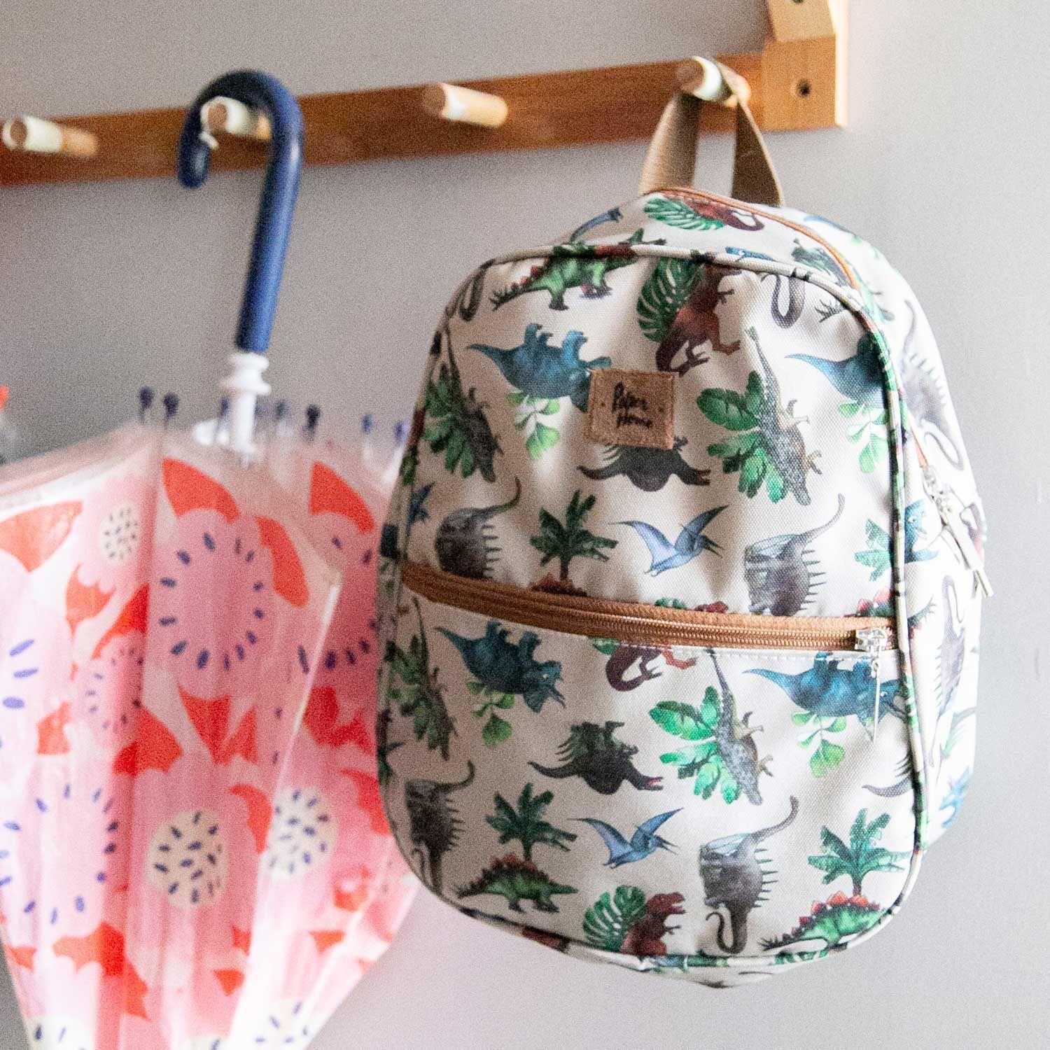 Mochila Infantil niños sustentable diseño dinosaurios Paper Home-4