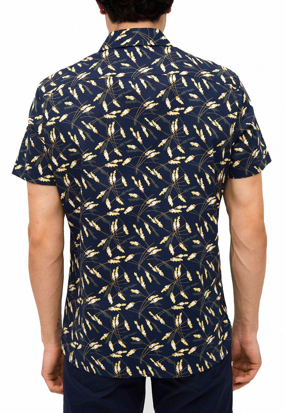 Camisa estampado espiga navy-2
