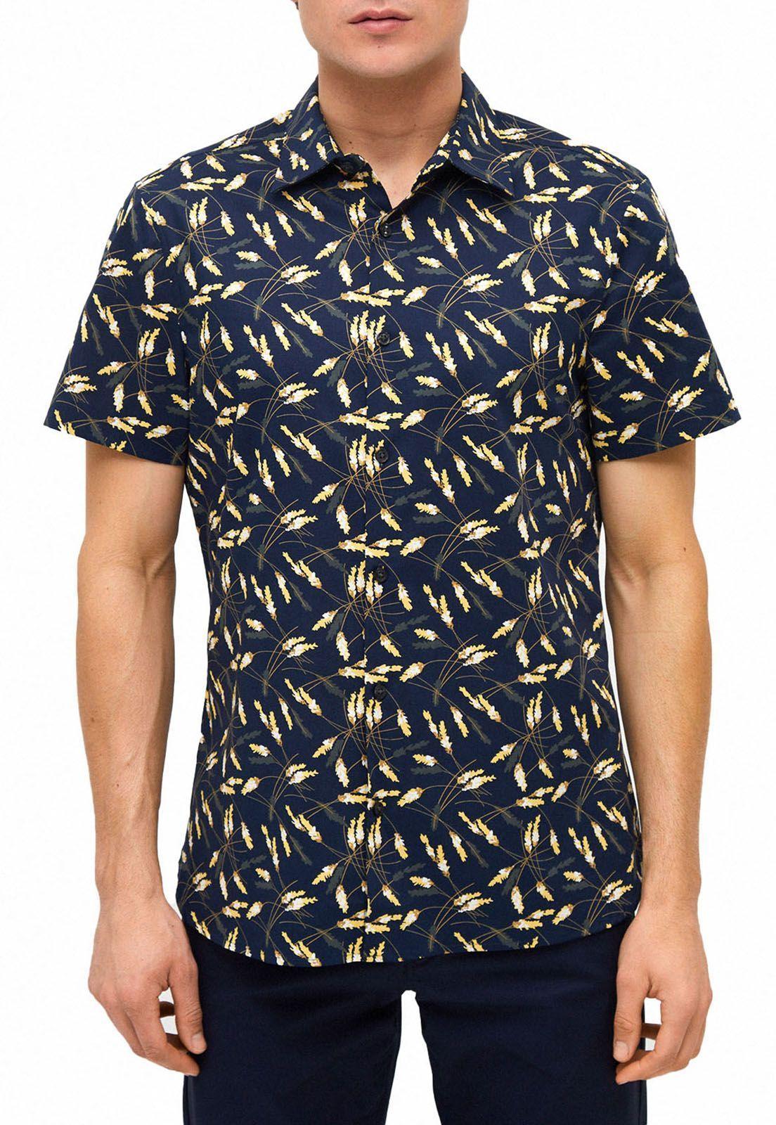 Camisa estampado espiga navy-0