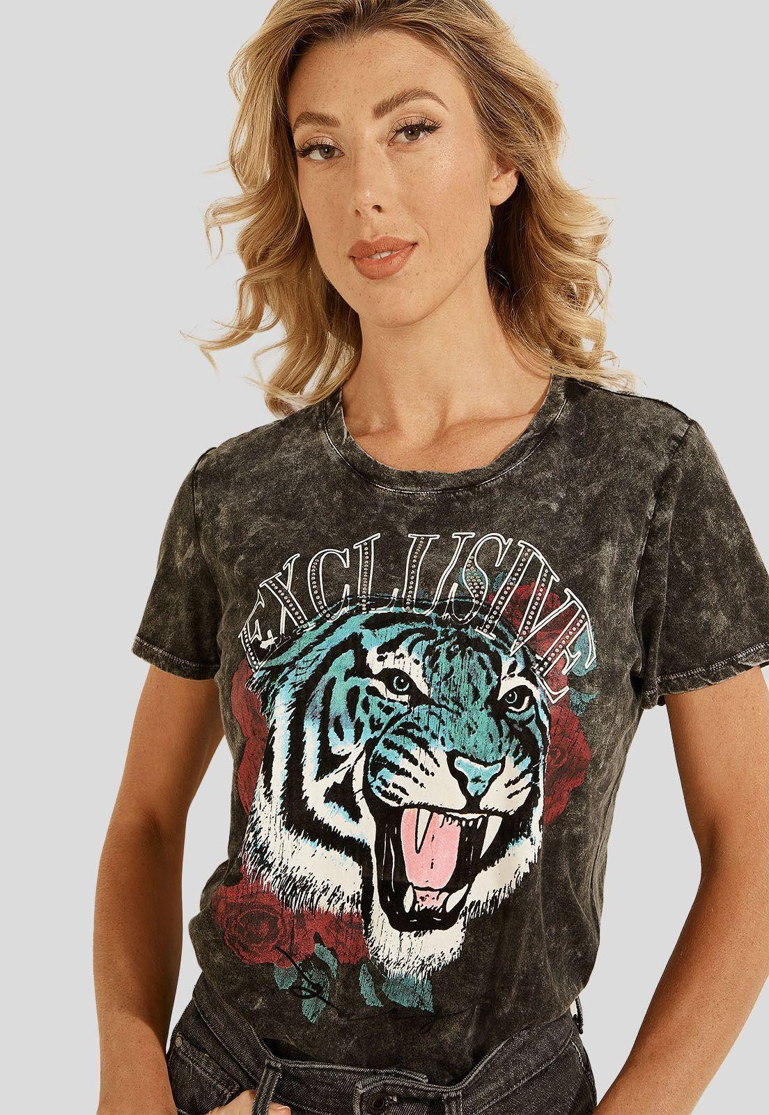 Polera Ss Tiger Rose Easy Tee Jtmu  Guess-2