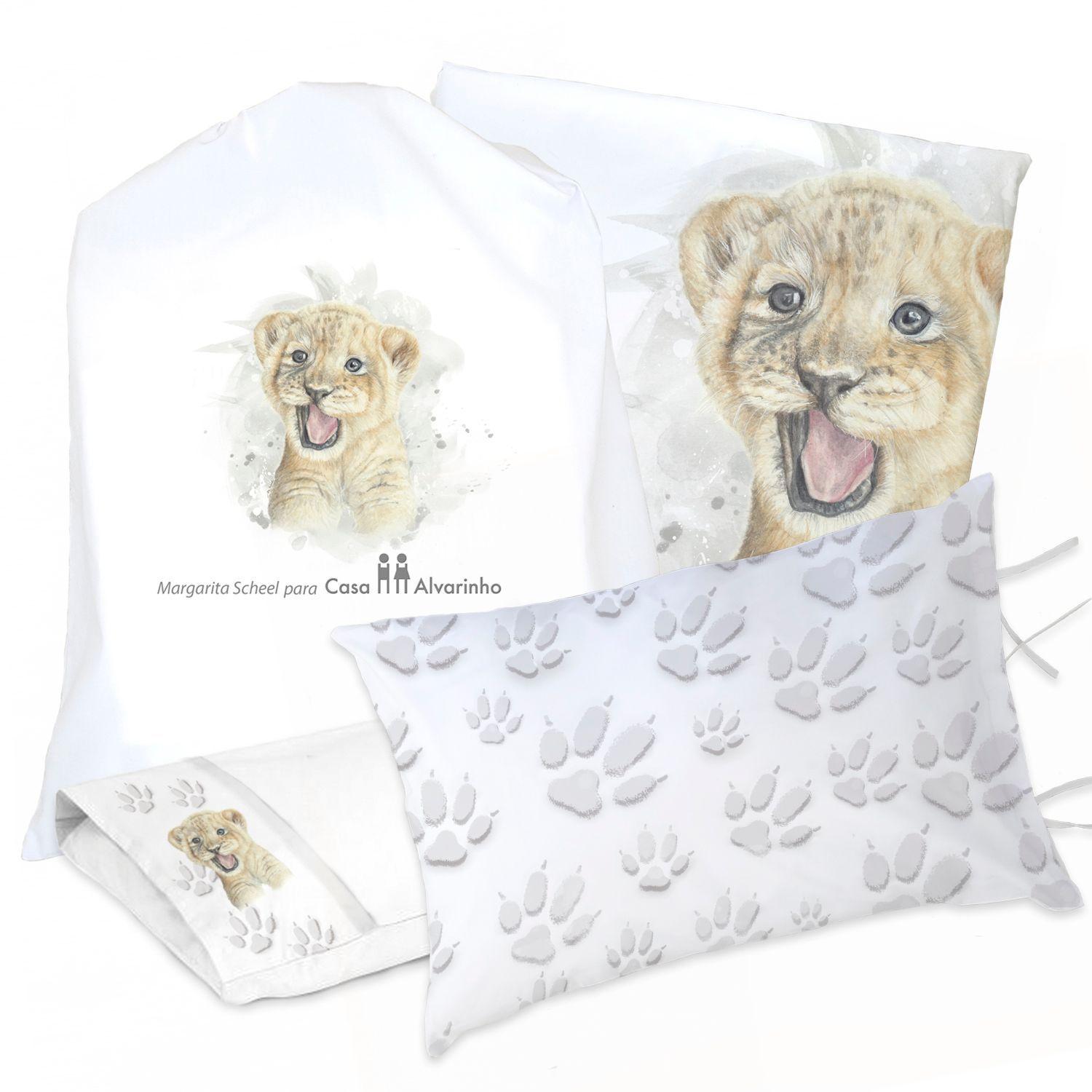 JUEGO DE CAMA FUNDA DE PLUMÓN + SABANA BAJERA +2 FUNDAS ALMOHADA LEÓN VALIENTE 1,5 PLAZAS-0