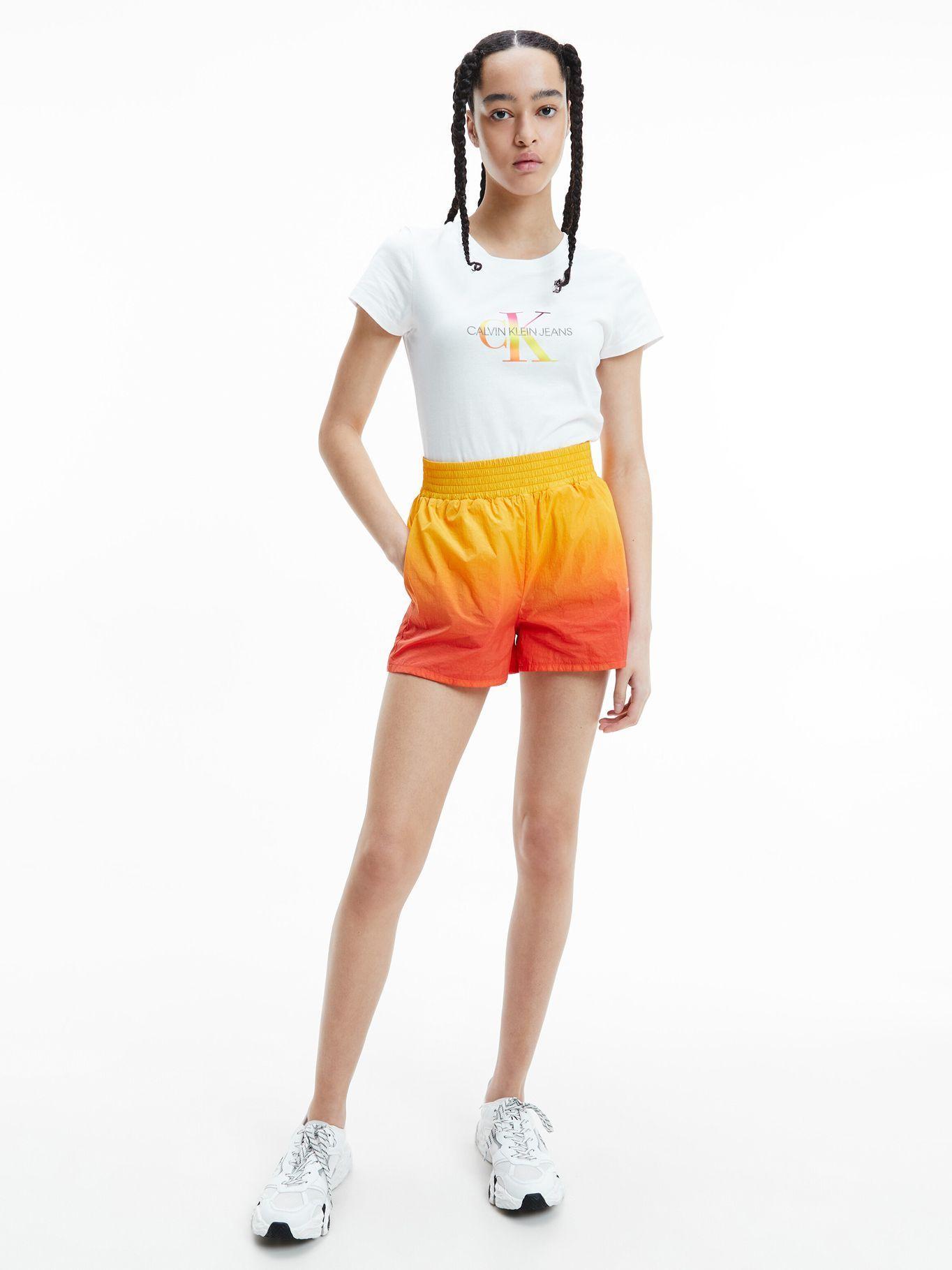 Polera Filled Blanco/Naranjo Calvin Klein Mujer-0