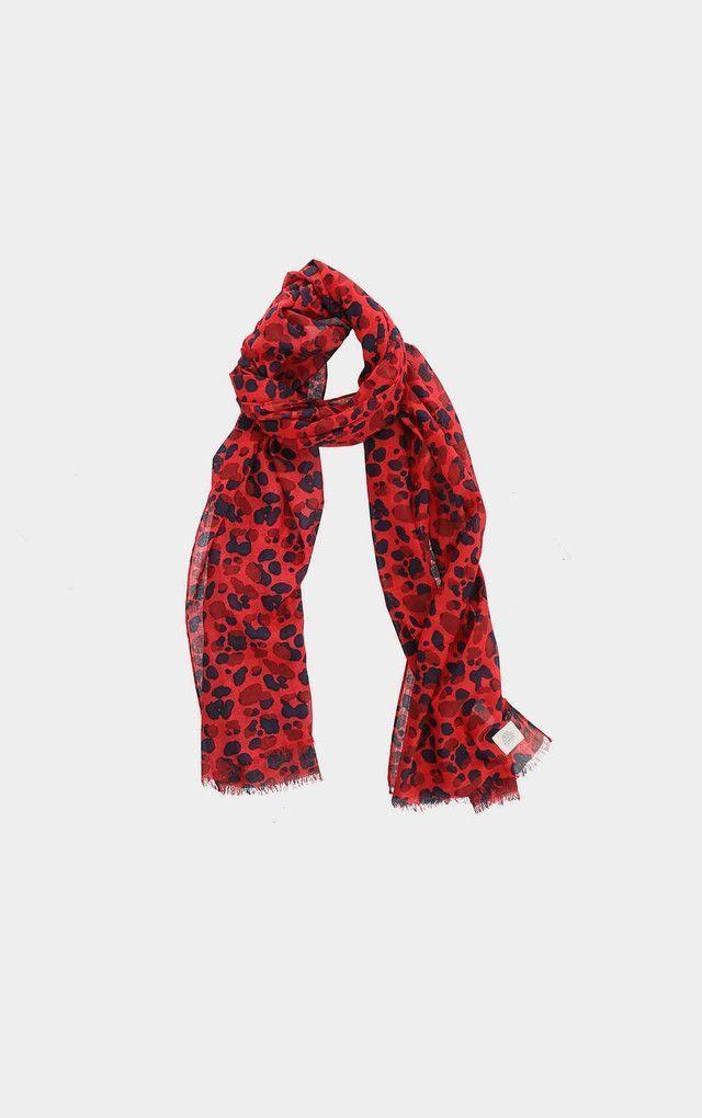 Pañuelo Estampado Cheetah Rojo Humana-1
