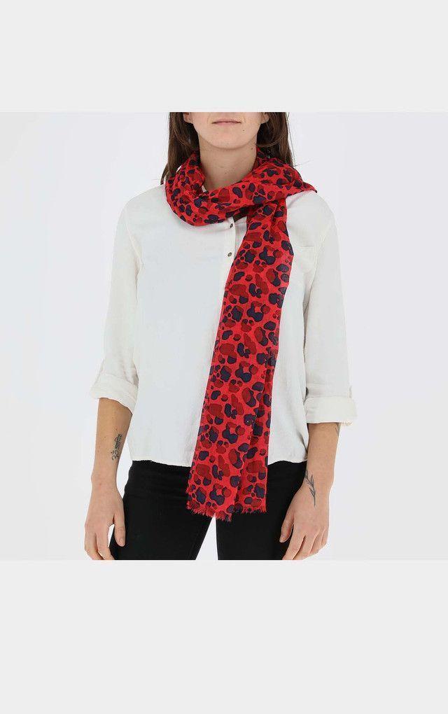 Pañuelo Estampado Cheetah Rojo Humana-3