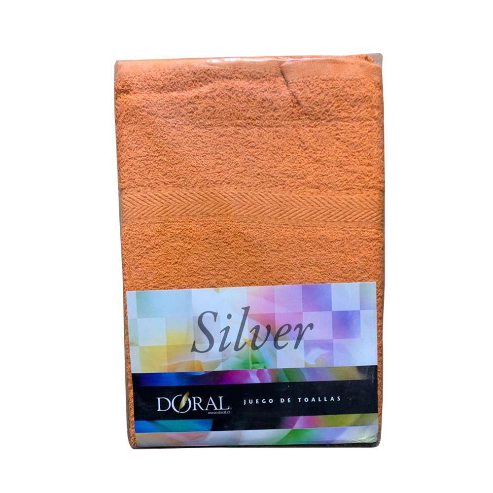 Juego De Toallas Silver Doral 100% Algodón Naranjo -0