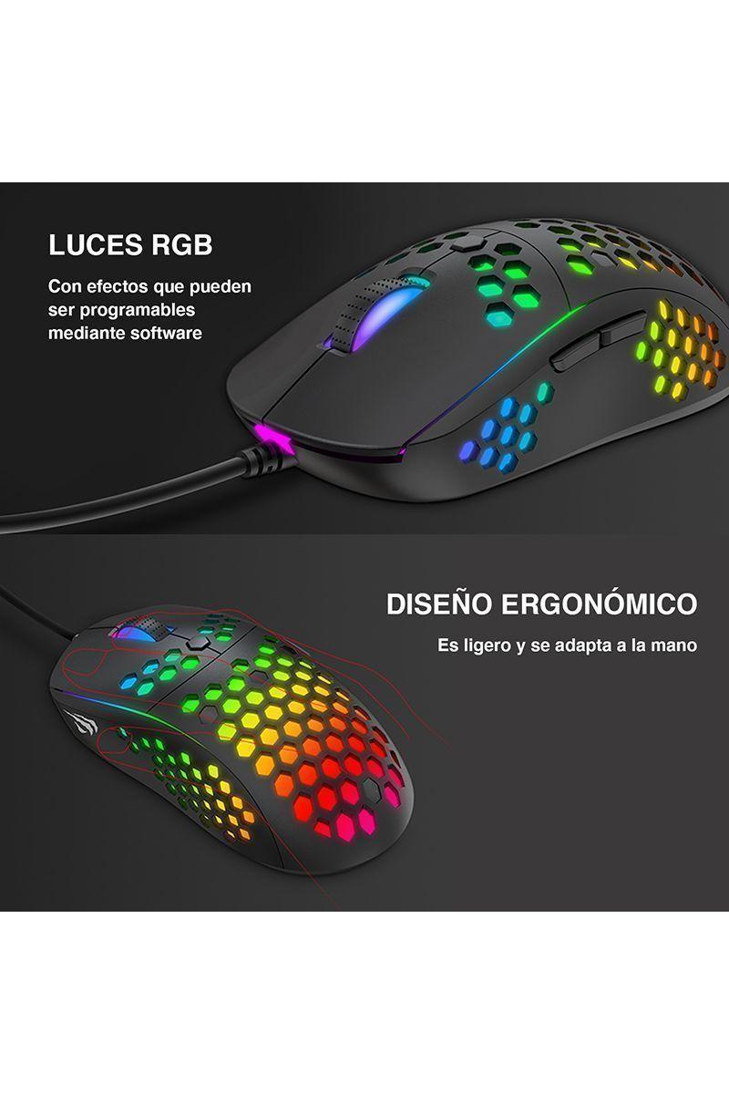 Mouse Gamer RGB 10000 DPI 7D MS878 Negro-3