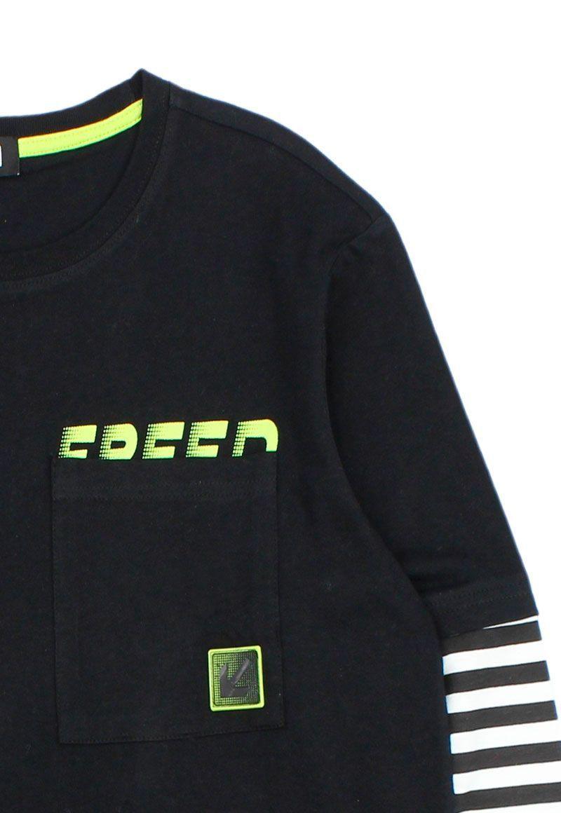 Polera teens niño doble manga listada freed 509-2