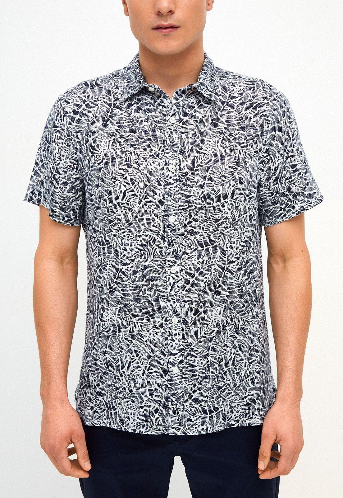 Camisa lino estampada untucked-0