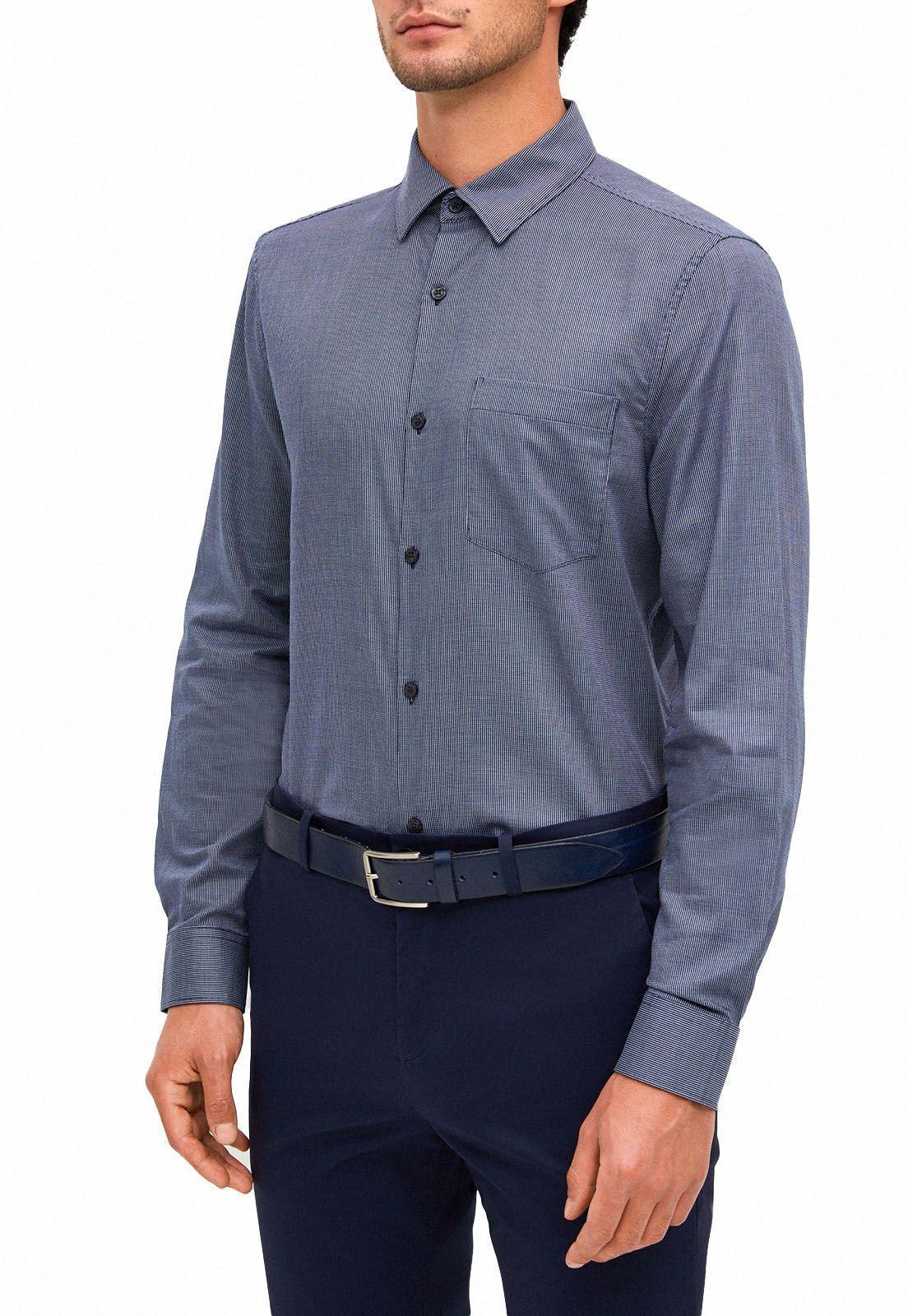 Camisa texturada azul-0