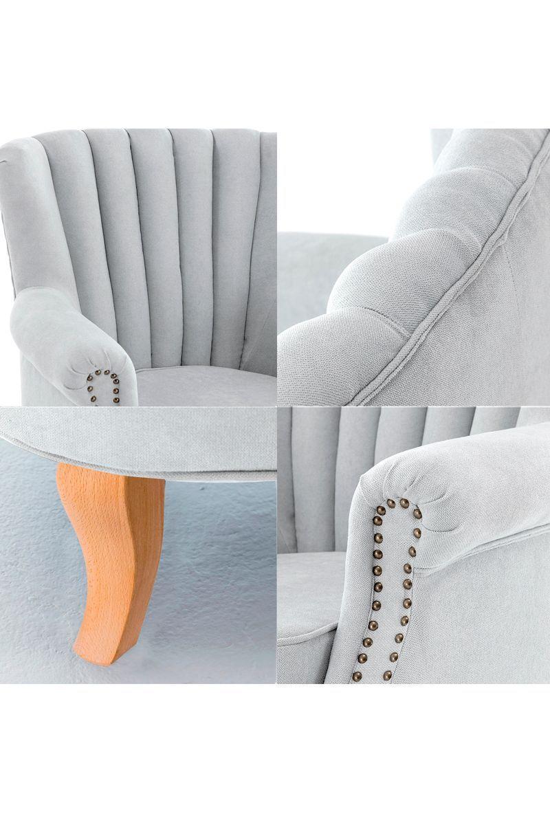 Poltrona de Lino Gris-4