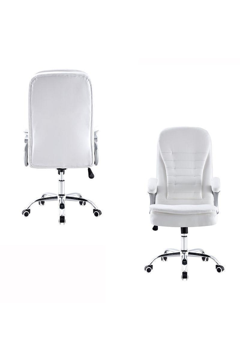 Silla de Oficina Ejecutiva Respaldo Alto Blanco-3