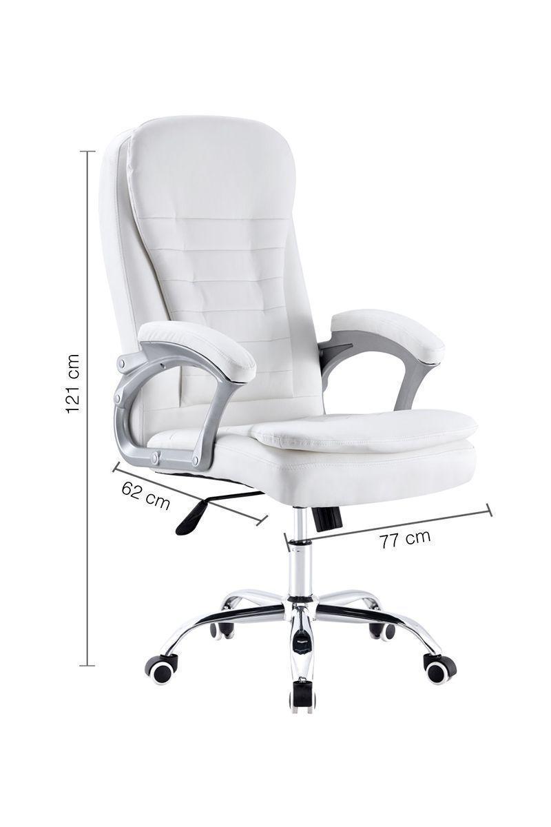 Silla de Oficina Ejecutiva Respaldo Alto Blanco-2