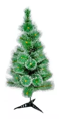Árbol De Navidad Verde Con Blanco 90 Cm C/base De Plástico-1