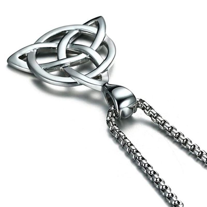 Collar Colgante Simbolo Triqueta Celta Acero-2