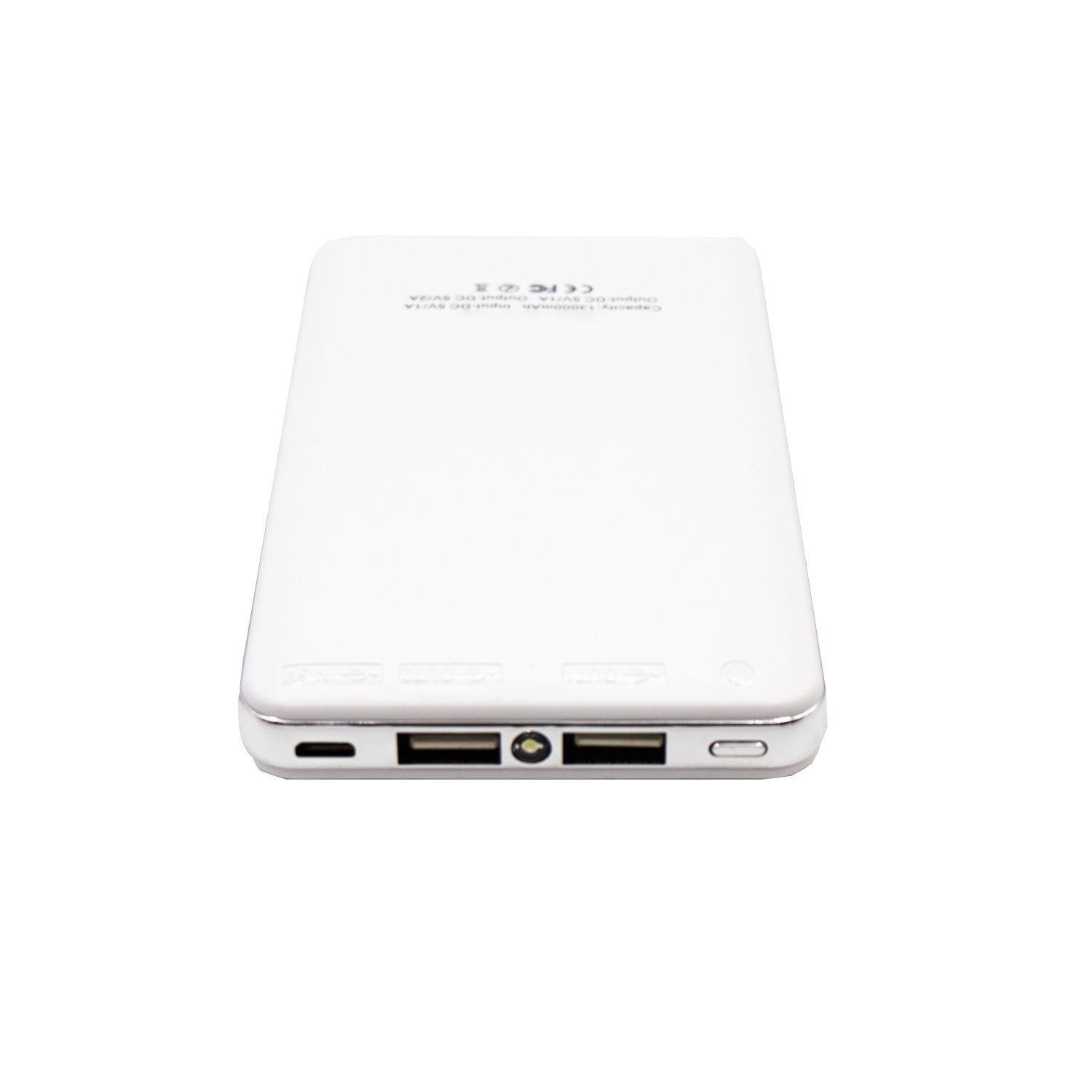 Power Bank Cargador Portátil 13000Mha 2 Usb Blanco - PuntoStore-2