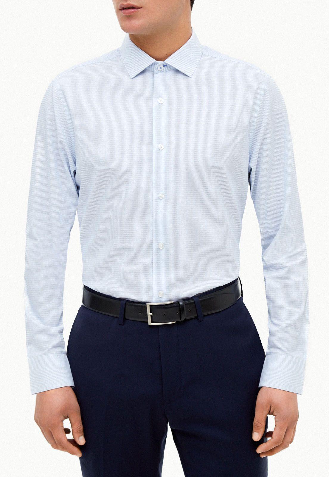 Camisa formal dobby blanca-0