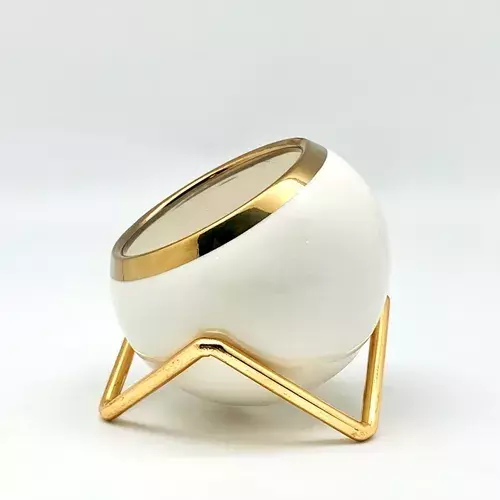 Florero Macetero Porcelana + Planta Artificial Turquesa-1