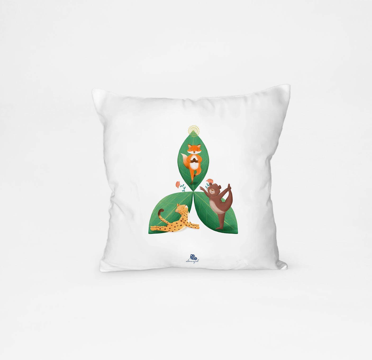 Cojín con relleno, con imagen de yoga-0