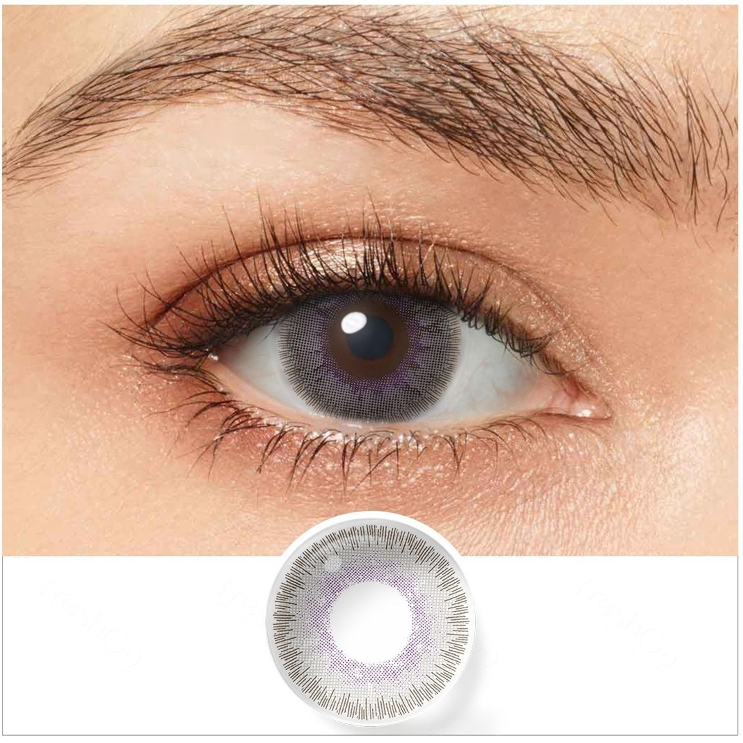 Par De Lentes De Contacto Línea Elite Color Gris Lavanda-2