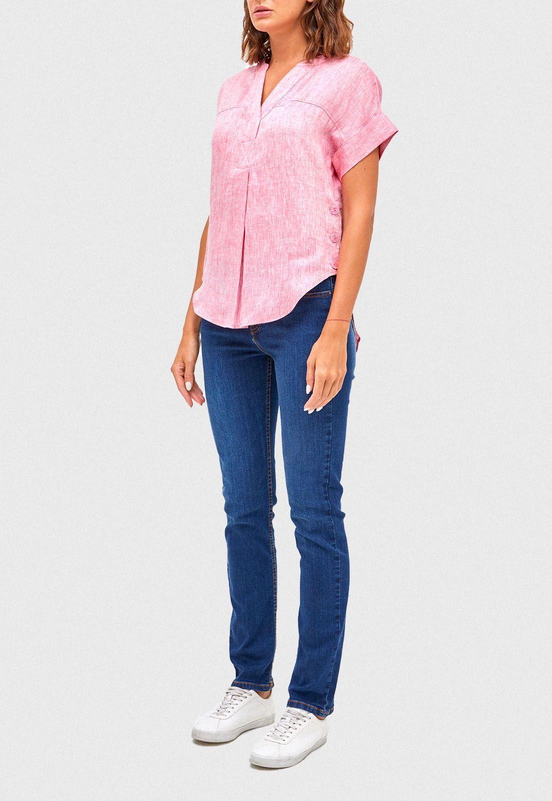 Blusa Lino Pia Rojo -3