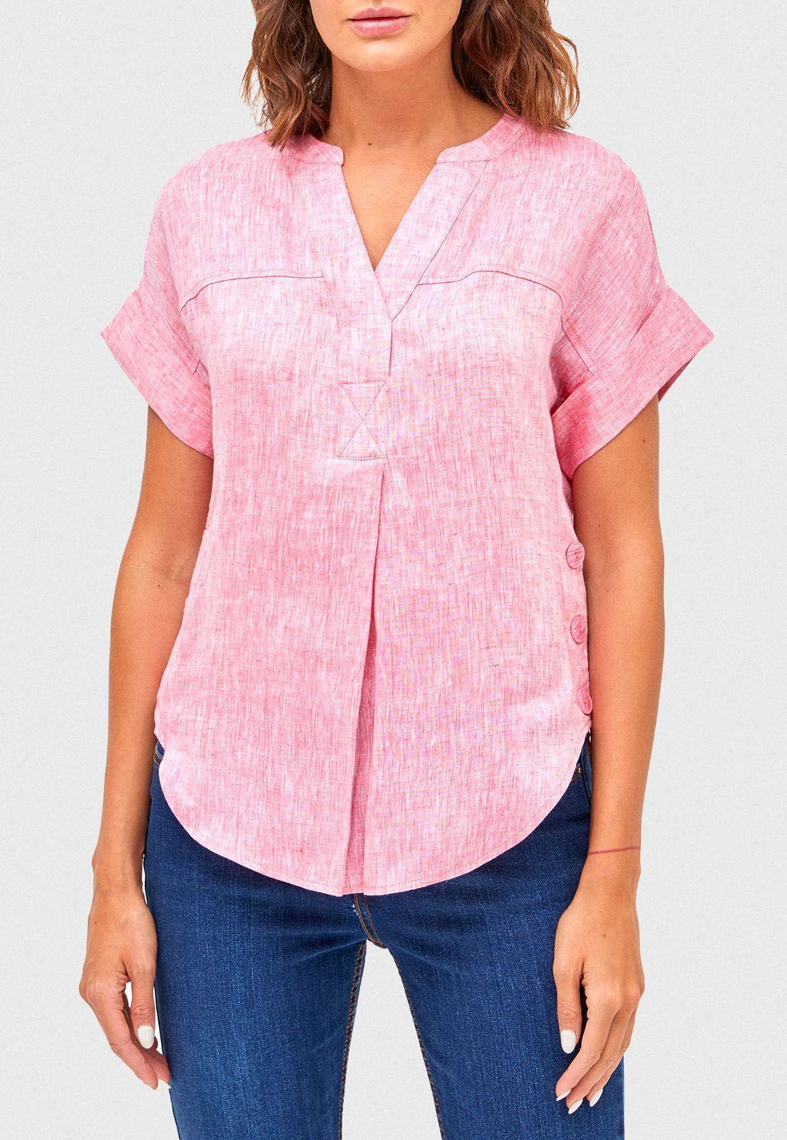 Blusa Lino Pia Rojo -0