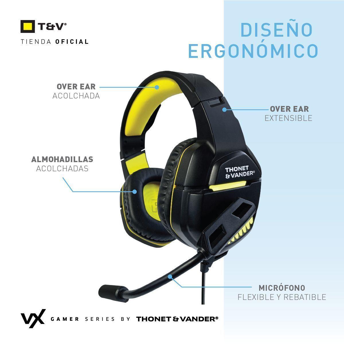 Audifonos VX75 Gamer Para Juegos Ps4 Pc Xbox One Ps5 Ergonomico-2