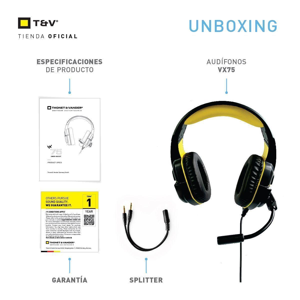 Audifonos VX75 Gamer Para Juegos Ps4 Pc Xbox One Ps5 Ergonomico-4