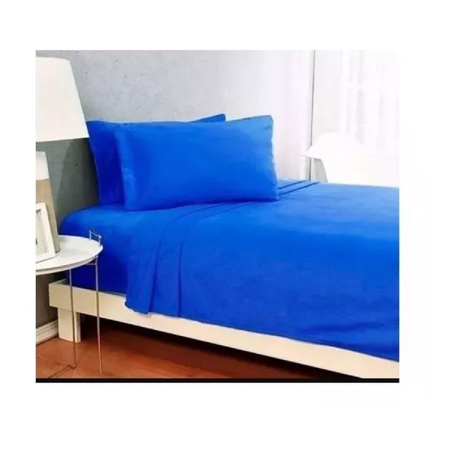 Sábanas De Polar 1,5 Plazas Sabana Polar Invierno Set 3 Pzas Celeste-1